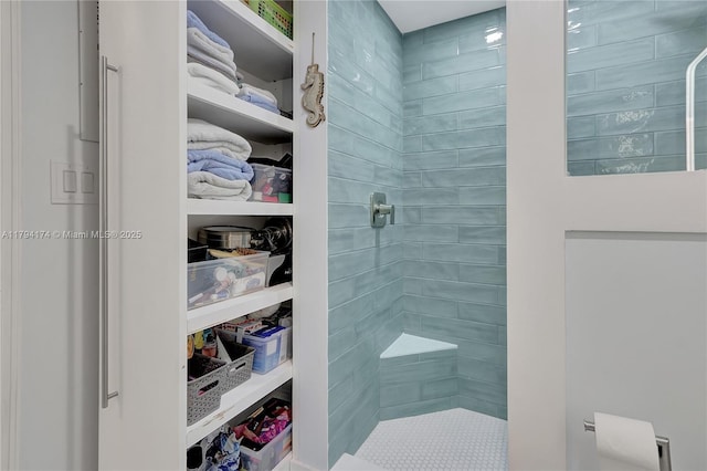 full bathroom featuring a shower stall