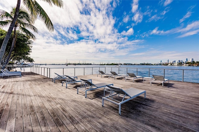 3 Island Ave Unit 07B, Miami Beach, FL 33139 - wooden terrace featuring a water view
