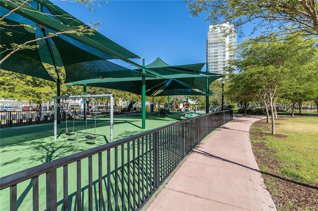 surrounding community featuring fence and playground community