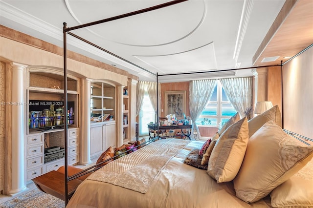 445 Grand Bay Dr Unit 1001, Key Biscayne, FL 33149 - bedroom featuring crown molding