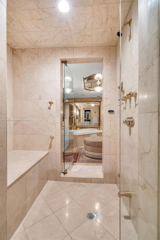 445 Grand Bay Dr Unit 1001, Key Biscayne, FL 33149 - full bath with a tile shower and tile walls