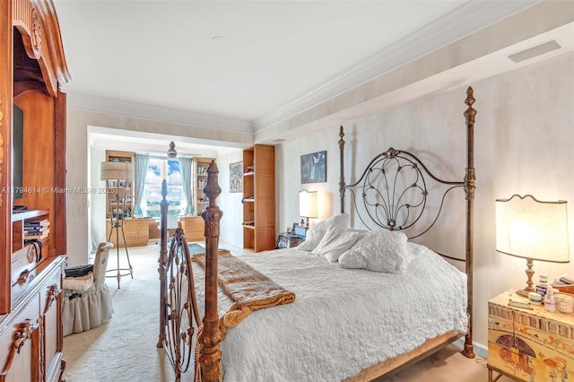 445 Grand Bay Dr Unit 1001, Key Biscayne, FL 33149 - bedroom featuring light carpet and crown molding