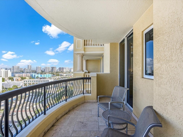 balcony with a view of city