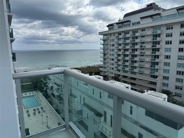balcony with a water view