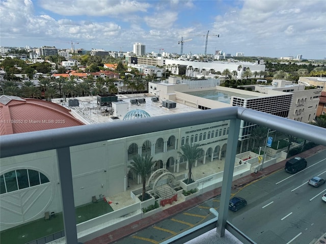 balcony with a view of city