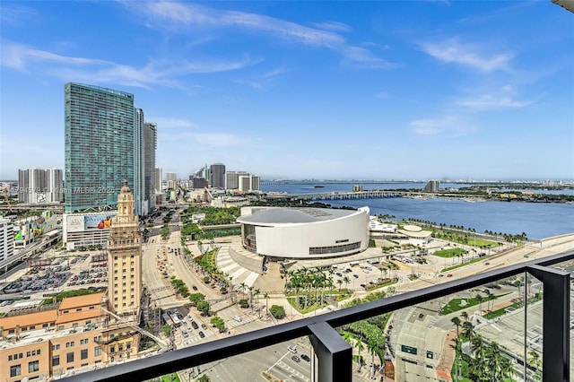 property view of water with a view of city