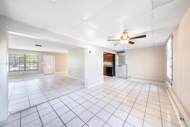 6421 NW 24th Pl, Sunrise, FL 33313 - unfurnished room featuring a ceiling fan, baseboards, and light tile patterned floors