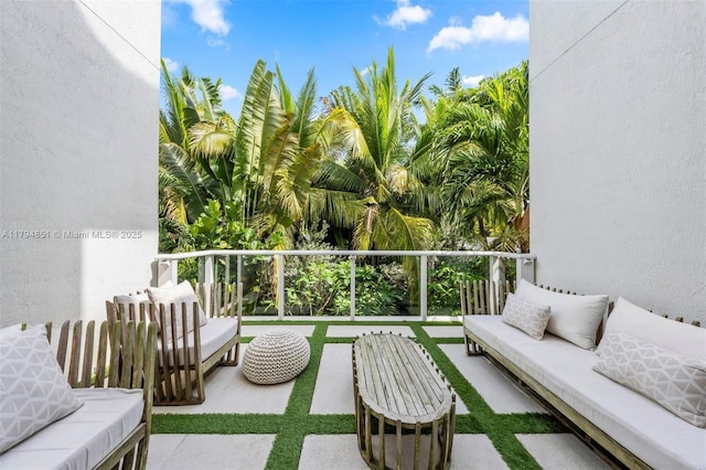 balcony featuring an outdoor living space