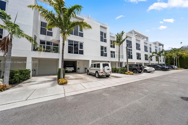view of property featuring a garage