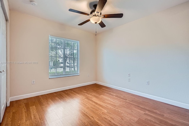 8857 SW 222nd Ter, Cutler Bay, FL 33190 - unfurnished room featuring ceiling fan, baseboards, and light wood-style floors