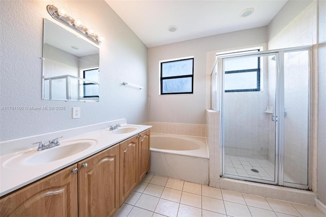 8904 SW 229th St, Cutler Bay, FL 33190 - full bath with a garden tub, a sink, double vanity, and a shower stall