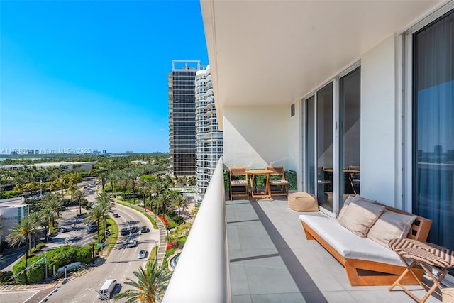 balcony with a view of city