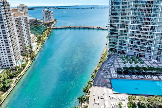 465 Brickell Ave Unit 2801, Miami, FL 33131 - aerial view featuring a view of city and a water view