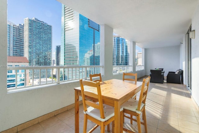balcony featuring a view of city