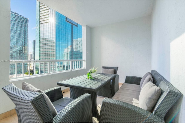 balcony with a view of city