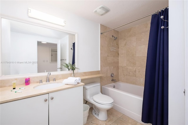 170 SE 14th St Unit 2708, Miami, FL 33131 - bathroom featuring vanity, visible vents, toilet, and shower / tub combo with curtain