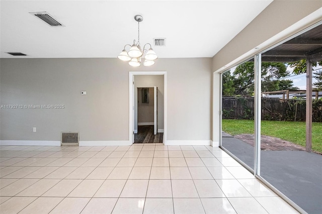 7817 NE Madeira St, Miramar, FL 33023 - spare room featuring visible vents, baseboards, and a notable chandelier