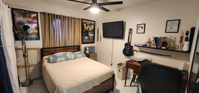 8111 SW 205th St, Cutler Bay, FL 33189 - tiled bedroom featuring ceiling fan
