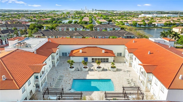 drone / aerial view featuring a residential view