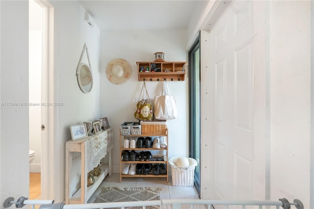 mudroom featuring tile patterned floors