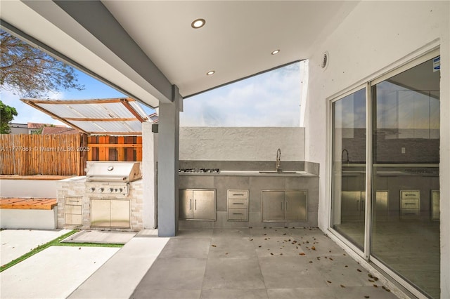 12894 SW 60th Ter, Miami, FL 33183 - view of patio / terrace featuring area for grilling, fence, grilling area, and a sink