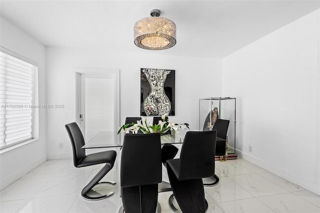 9365 SW 44th St, Miami, FL 33165 - dining room featuring baseboards and marble finish floor