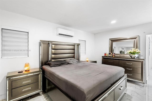 9365 SW 44th St, Miami, FL 33165 - bedroom featuring recessed lighting, a wall unit AC, and marble finish floor