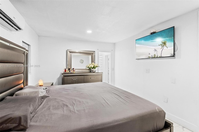 9365 SW 44th St, Miami, FL 33165 - bedroom with an AC wall unit, recessed lighting, and baseboards