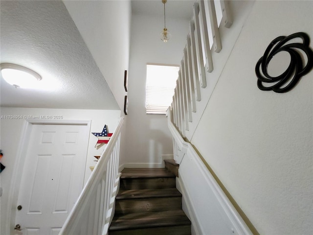stairs with baseboards