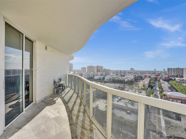 balcony with a view of city