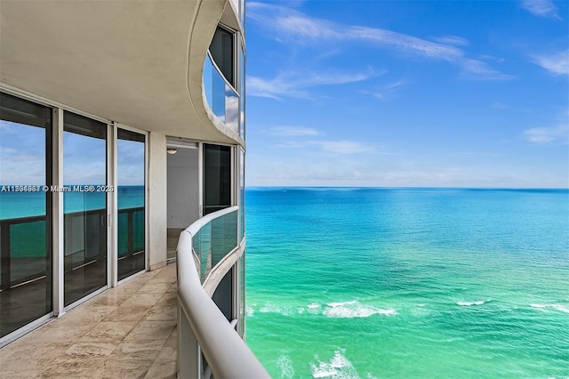 balcony with a water view