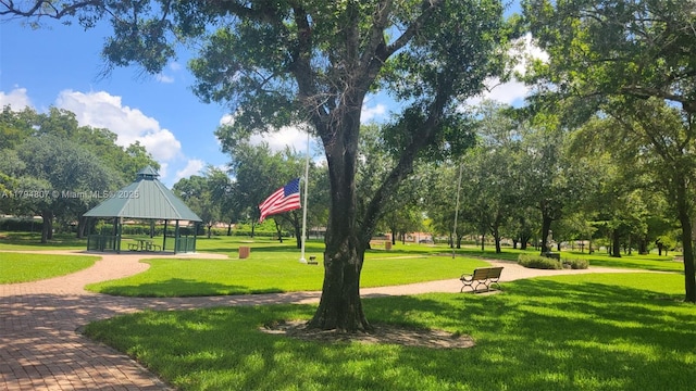 7640 NW 6th Ct, Plantation, FL 33324 - view of community featuring a gazebo and a lawn