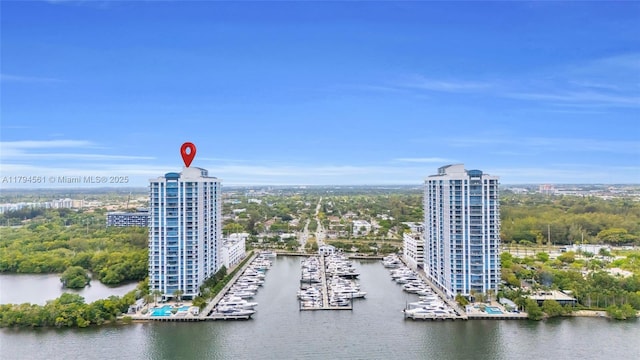 17111 Biscayne Blvd Unit 2208, Aventura, FL 33160 - aerial view featuring a water view