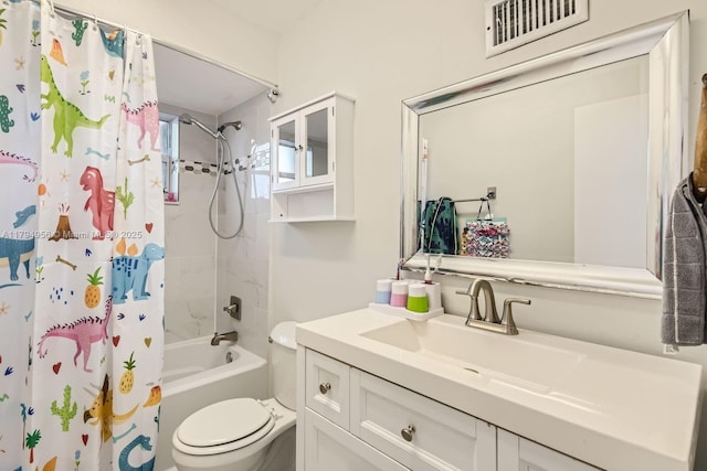 4220 NW 114th Ave, Sunrise, FL 33323 - bathroom featuring shower / tub combo with curtain, vanity, toilet, and visible vents