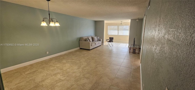 10207 Sunrise Lakes Blvd Unit 307, Sunrise, FL 33322 - empty room with a chandelier and a textured ceiling