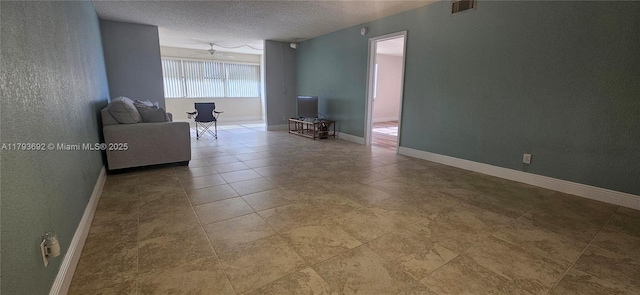 10207 Sunrise Lakes Blvd Unit 307, Sunrise, FL 33322 - living area with a ceiling fan and a textured ceiling