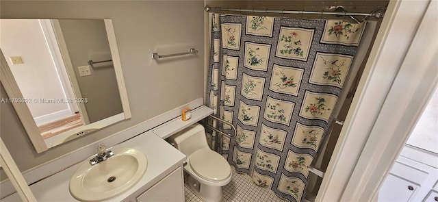 10207 Sunrise Lakes Blvd Unit 307, Sunrise, FL 33322 - bathroom with vanity, a shower with curtain, and tile patterned floors