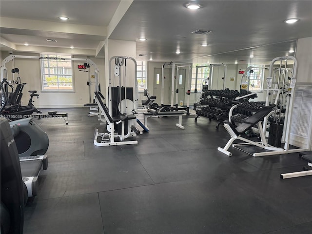 workout area with healthy amount of natural light