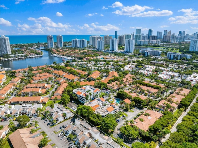 21075 NE 34th Ave Unit 306-2, Aventura, FL 33180 - drone / aerial view featuring a city view and a water view