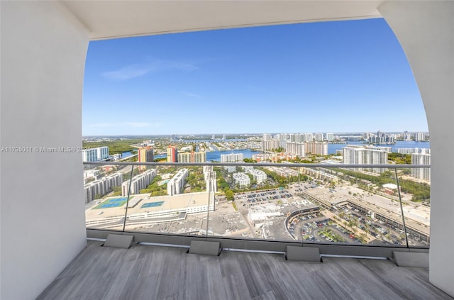 balcony featuring a view of city