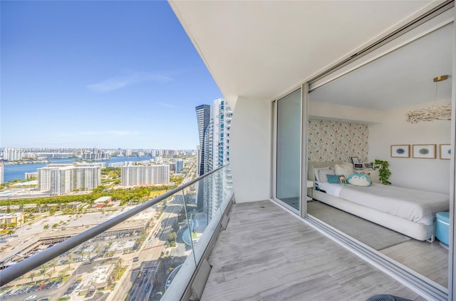 balcony featuring a view of city
