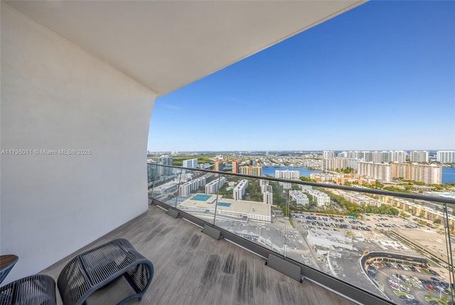 balcony featuring a city view