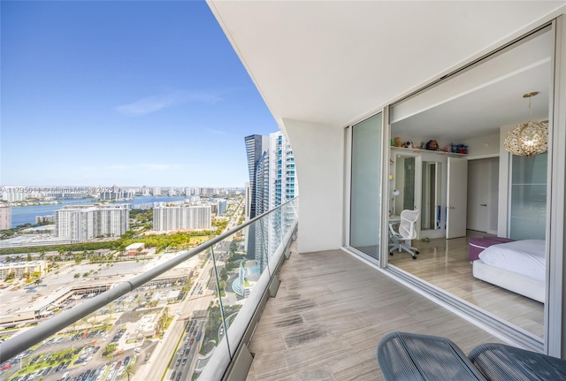 balcony with a city view
