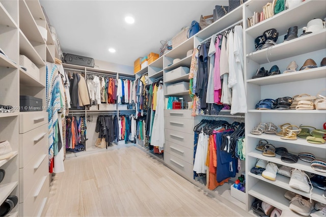 spacious closet with wood finished floors