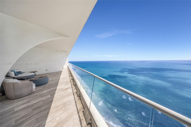 balcony with a water view