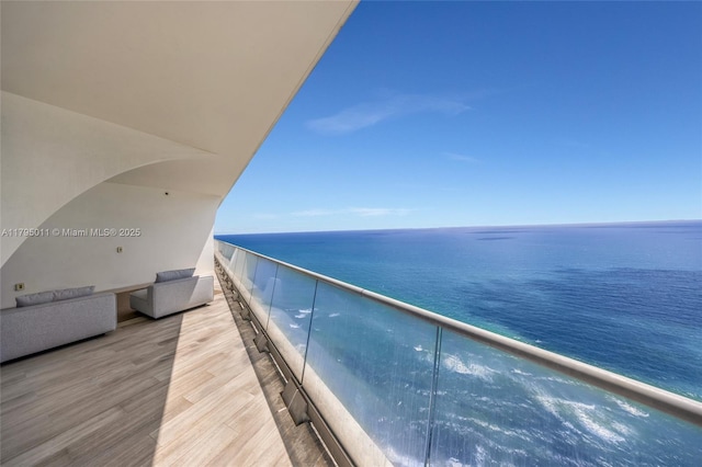 balcony with a water view