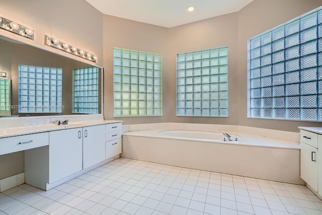 1081 SW 156th Ave, Pembroke Pines, FL 33027 - full bathroom with vanity, a bath, and tile patterned floors