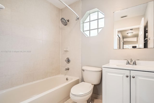 12846 SW 211th Ter, Miami, FL 33177 - full bathroom featuring toilet, vanity, shower / bath combination, and baseboards