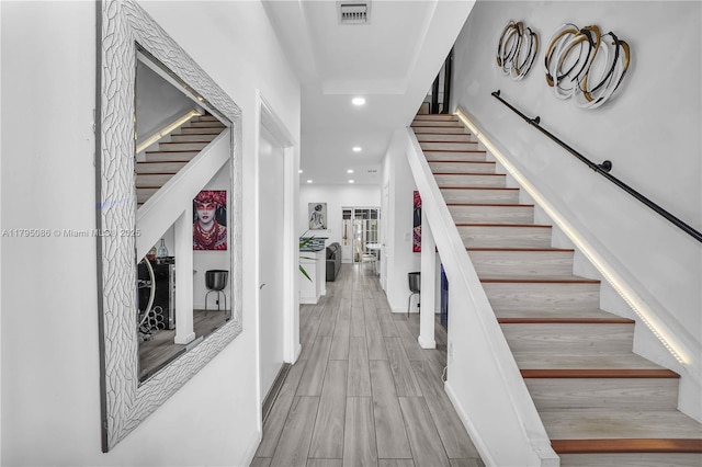 2307 Washington St Unit 5, Hollywood, FL 33020 - stairs featuring recessed lighting and wood finished floors