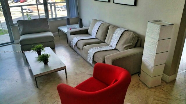 living room with baseboards